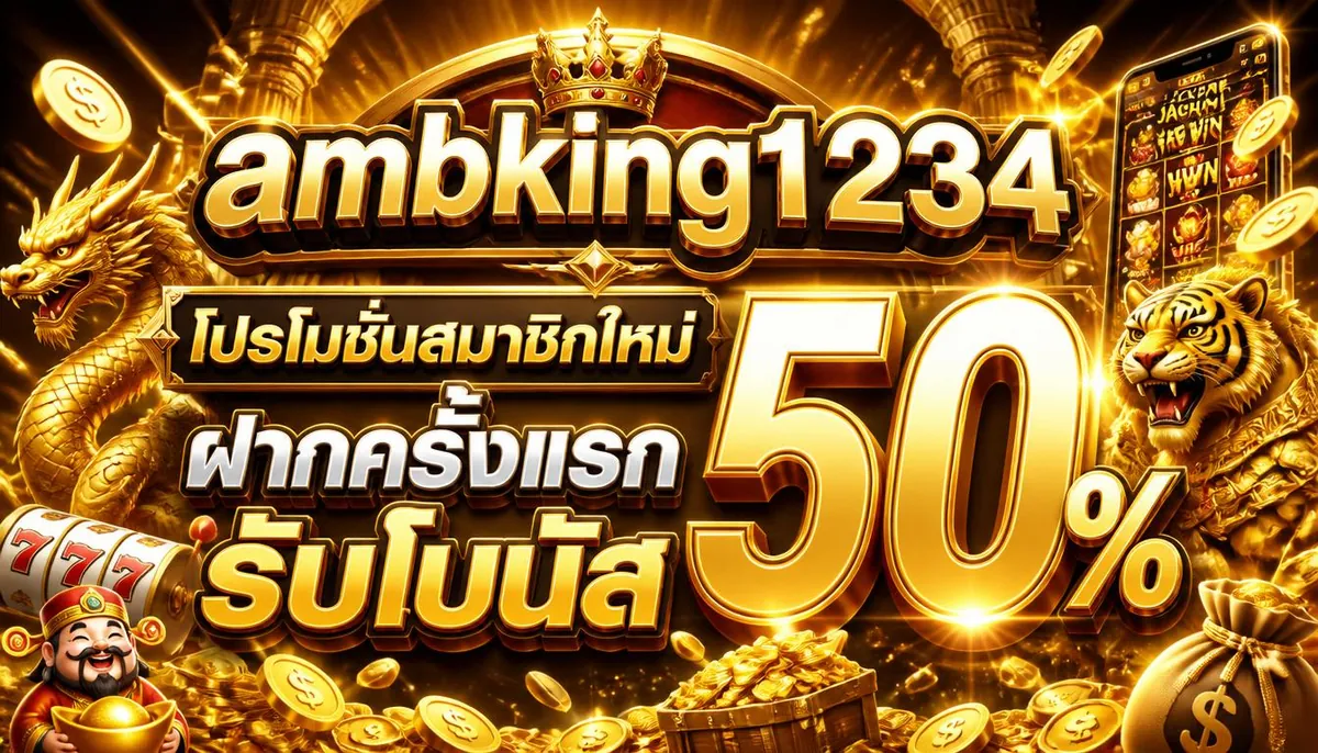ambking1234 โปรโมชั่นสมาชิกใหม่ ฝากครั้งแรก รับโบนัส 50%